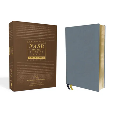 Nasb, Thinline Bible, Large Print, Genuine Leather, Buffalo, Blue, Red Letter Edition, 1995 Text, Comfort Print
