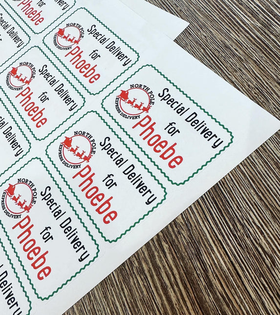 Sheet Of 21 Personalised Name North Pole Express Delivery Christmas Present Stickers Gift Labels Christmas stickers by WinsterCreations™ Official Store