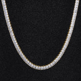 6mm Baguette Cut CZ Diamond Tennis Chain in 14K Gold by Bling Proud | Urban Jewelry Online Store