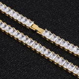 6mm Baguette Cut CZ Diamond Tennis Chain in 14K Gold by Bling Proud | Urban Jewelry Online Store