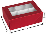 Window Box 7"X5"X2.5" Red With Six Sections 12 Pack by Hammont