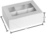 Window Box With Six Sections 7"X5"X2.5" Silver and White 12 Pack by Hammont