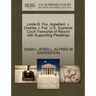 Leslie B. Fox, Appellant, V. Charles J. Fox. U.S. Supreme Court Transcript of Record with Supporting Pleadings