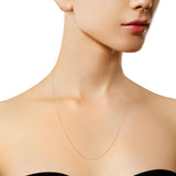 10K Gold 0.5 mm Slender & Dainty Fine Rope Chain Necklace by Infinite Jewels