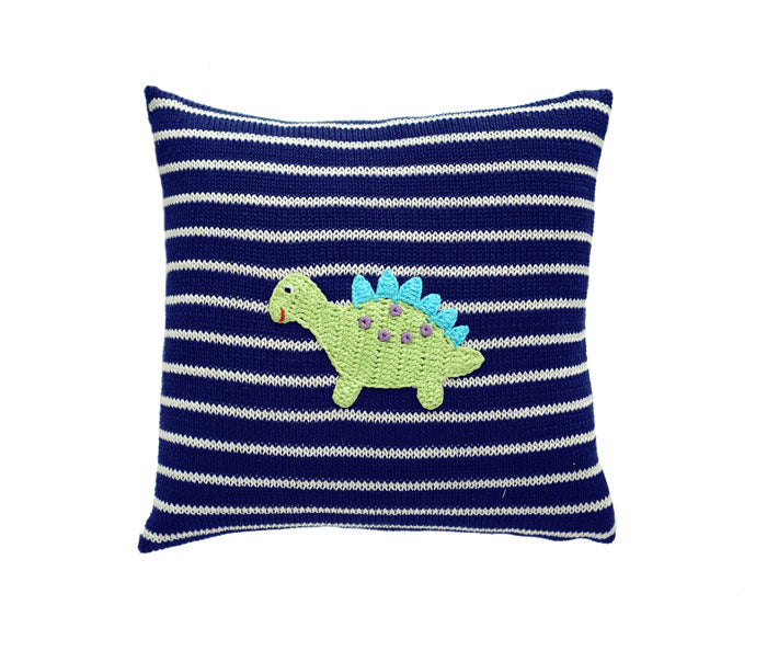 Dinosaur 10" Pillow, Navy by Melange Collection