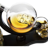 Skull Decanter Set With 2 Skull Shot Glasses - by The Wine Savant - and Beautiful Wooden Base - By Use Skull Head Cup For A Whiskey and Vodka Shot Glass, 850ml Decanter 3 Ounces Shot Glass by The Wine Savant - Vysn