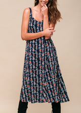 Floral V-Neck Sleeveless Maxi Dress by Shop at Konus