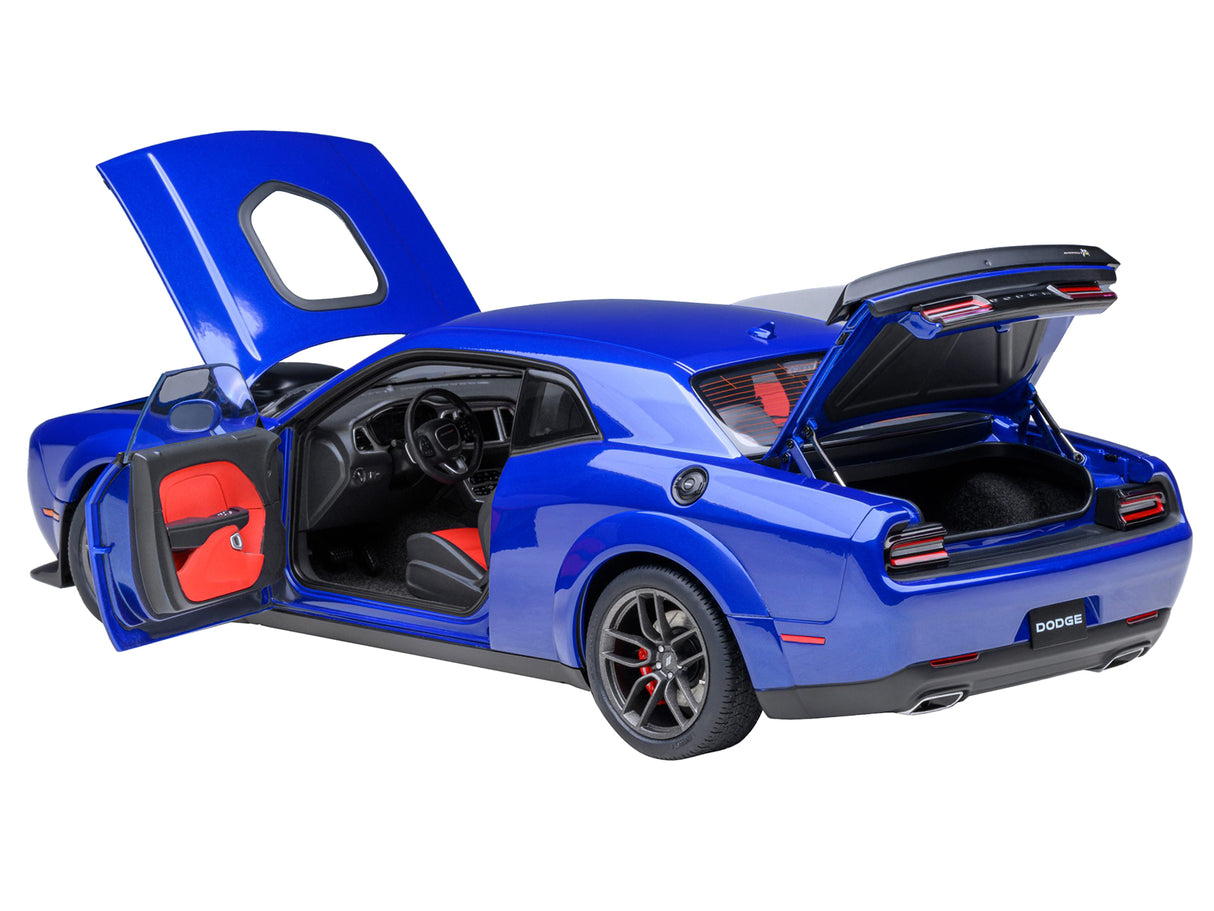 2022 Dodge Challenger R/T Scat Pack Widebody Indigo Blue 1/18 Model Car by Autoart