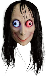 LED Mask Horror Devil Mask with Long Hair,Scary Challenge Games Evil Costume Halloween #ns23 _mkpt. by Js House - Vysn