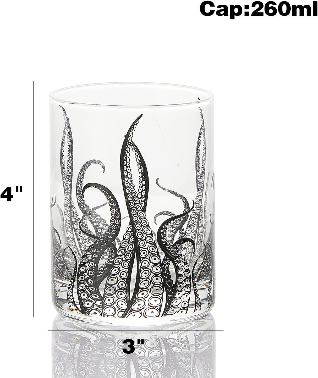 Octopus Tentacle Whiskey Glassware | Set of 2 | 9 OZ Handmade Craft Beer, Cocktail, Water, Bar Rock Glass - Kraken Tumbler Gift Set, Old Fashioned Rocks Glasses, Antique Design Extraordinary Detail by The Wine Savant