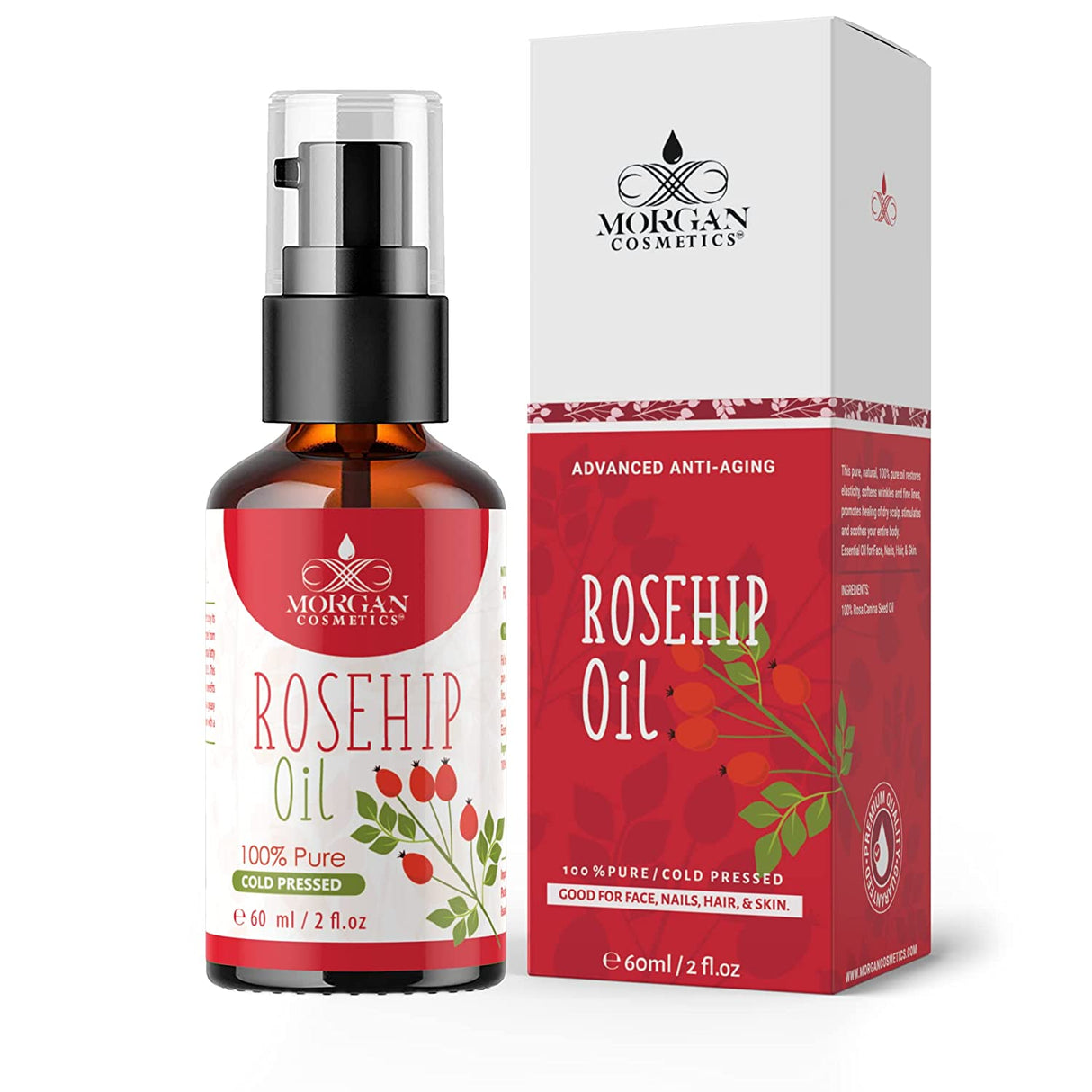 100% Pure Rosehip Oil 2 oz by Morgan Cosmetics