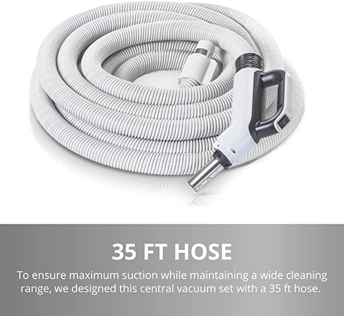 Premium Prolux 35 ft Universal Central Vacuum Hose Kit With Wessel Werk Power Nozzle by Prolux Cleaners