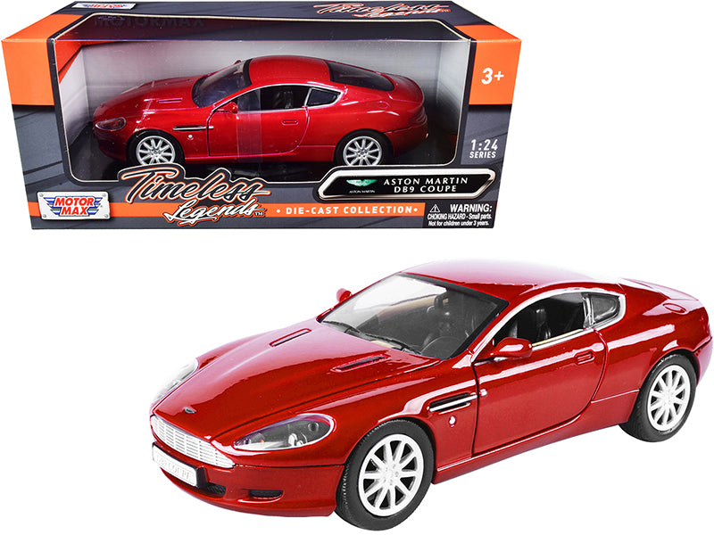 Aston Martin DB9 Coupe Red "Timeless Legends" 1/24 Diecast Model Car by Motormax