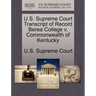 U.S. Supreme Court Transcript of Record Berea College V. Commonwealth of Kentucky