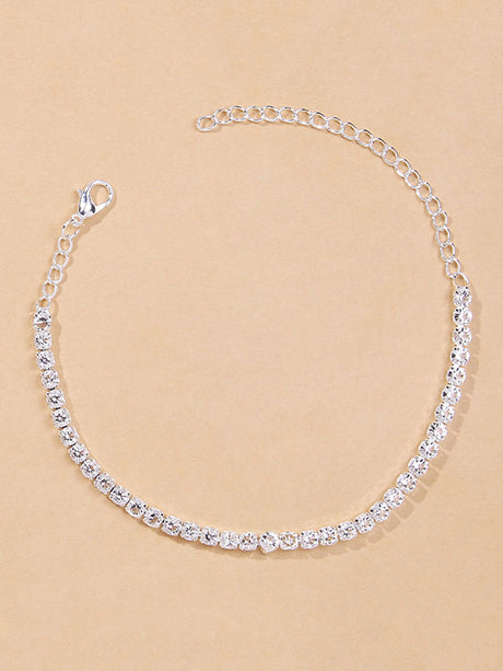 Simple Shiny Rhinestone Footchain by migunica