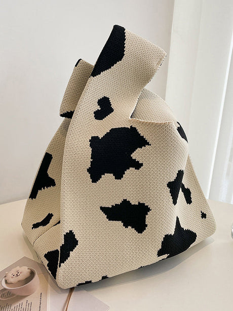 Urban Knitting Cow Pattern Bags Accessories Handbags by migunica