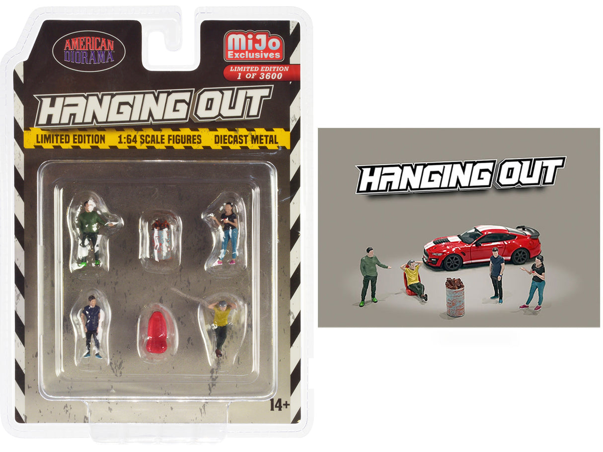 "Hanging Out" 6 piece Diecast Figure Set (4 Figures 1 Seat 1 Barrel) Limited Edition to 3600 pieces Worldwide 1/64 Scale Models by American Diorama