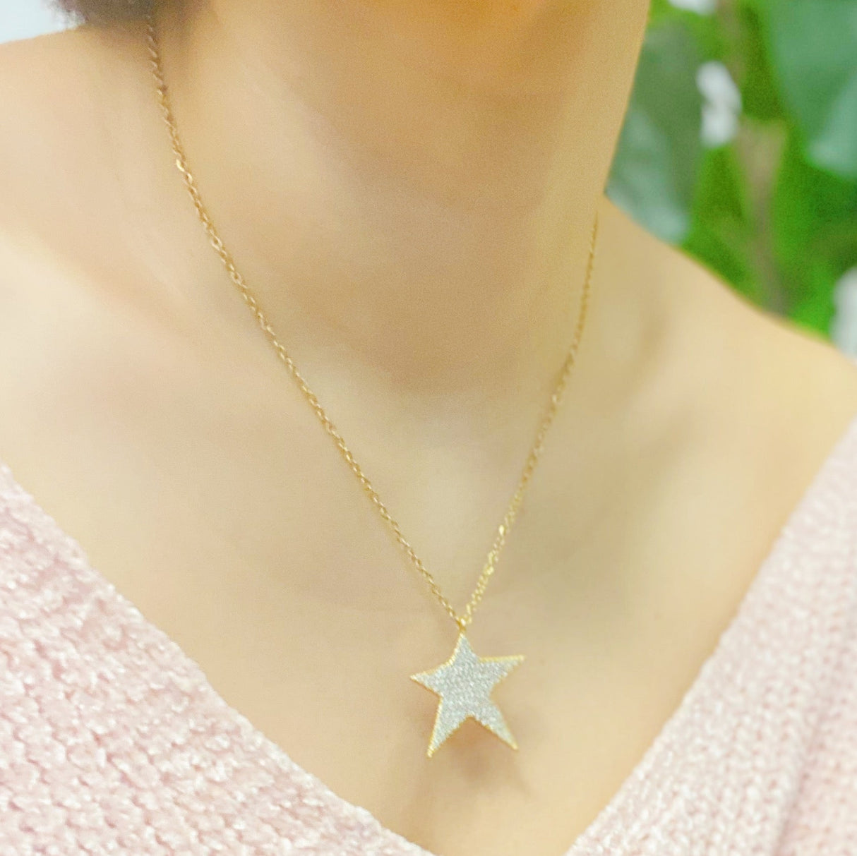 Lara Land Shiny Star Necklace by Ellisonyoung.com