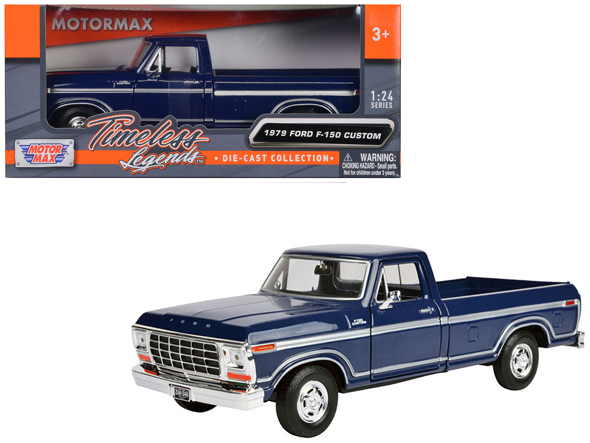 1979 Ford F-150 Pickup Truck Dark Blue 1/24 Diecast Model Car by Motormax