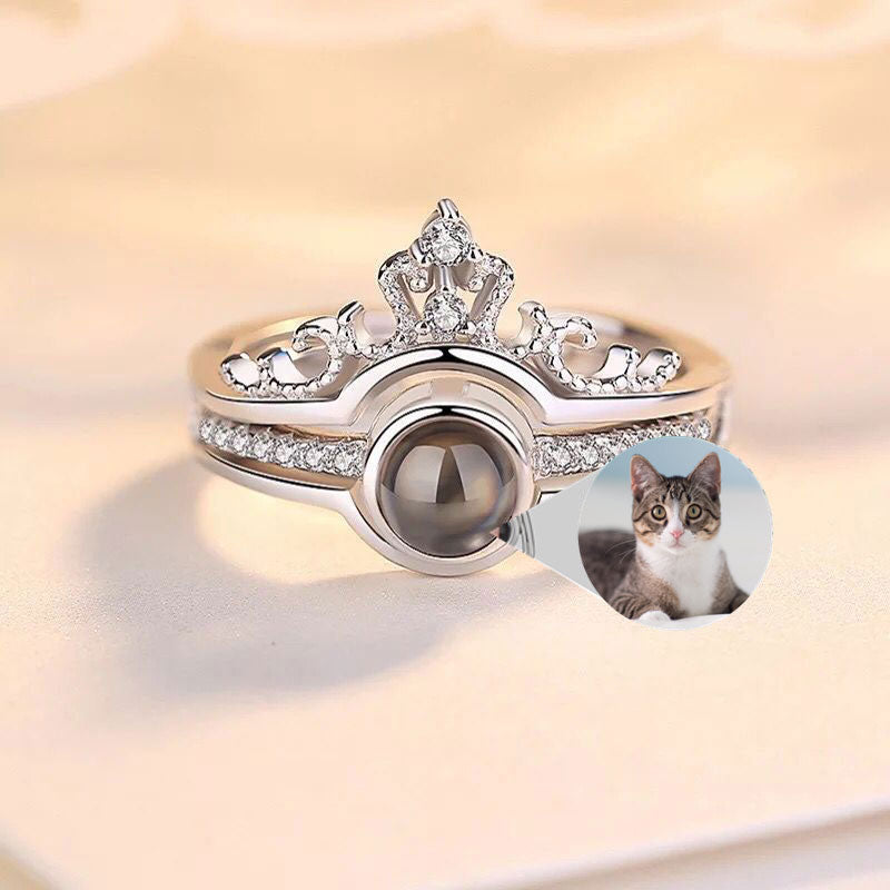 Custom Pet Photo Tiara Crown Ring by PetWithMe