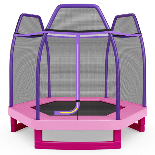 7 Feet Kids Recreational Bounce Jumper Trampoline-Pink