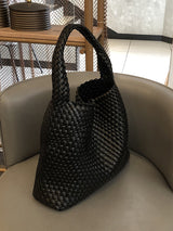 Solid Color Woven Bags Handbags by migunica