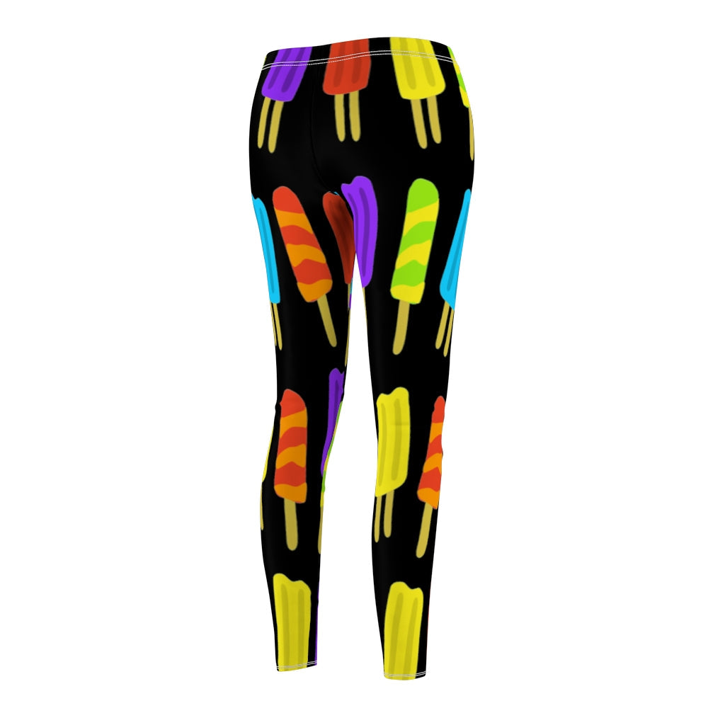 Popsicle Print Casual Leggings - Black by Tshirt Unlimited