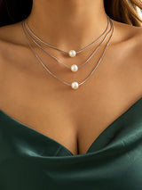 Simple Multilayer Pearl Necklaces Accessories by migunica