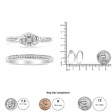 .925 Sterling Silver 1/4 Cttw Diamond Halo and Swirl Engagement Ring and Wedding Band Set (I-J Color, I3 Clarity) by Infinite Jewels