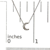 10K White Gold Diamond Accented Crescent Moon Shaped 18" Inch Pendant Necklace (H-I Color, I1-I2 Clarity) by Infinite Jewels