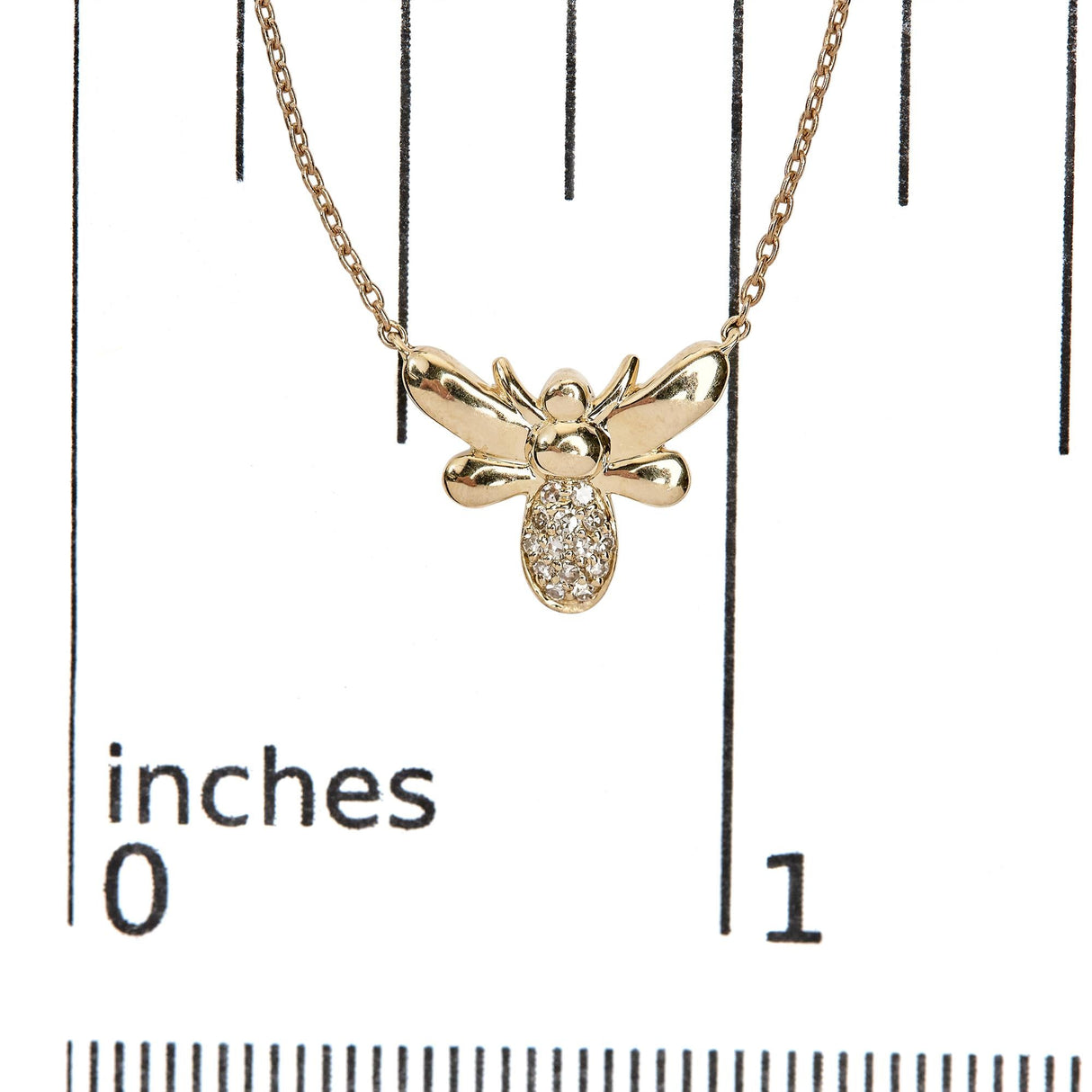 10K Yellow Gold Diamond Accented Bumble Bee Pendant 18" Inch Necklace (H-I Color, I1-I2 Clarity) by Haus of Brilliance