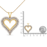 .925 Sterling Silver Diamond Heart 18" Pendant Necklace (I-J Color, I2-I3 Clarity) by Haus of Brilliance