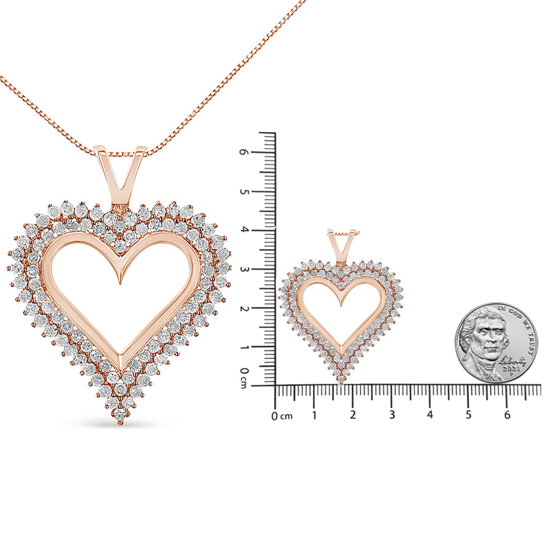 .925 Sterling Silver Diamond Heart 18" Pendant Necklace (I-J Color, I2-I3 Clarity) by Haus of Brilliance