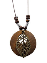 Original Vintage Wood Alloy Leaf Necklace by migunica