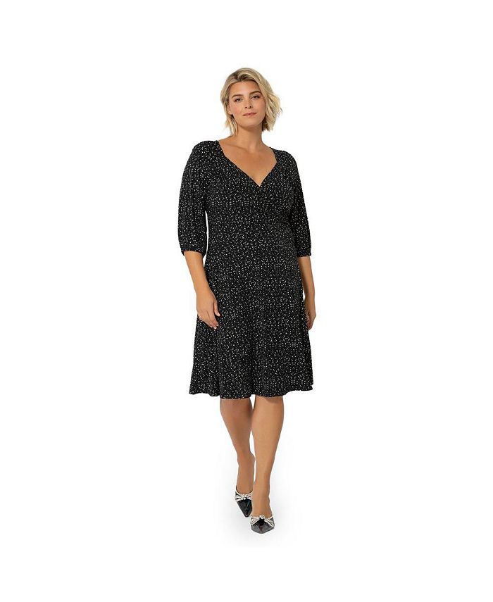 Leota Women's Puff Sleeve Sweetheart Becca Dress Black Size 2X by Steals