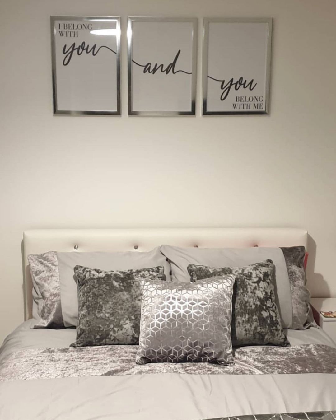 I belong With You & You Belong With Me Couple Black Set Of 3 Bedroom Prints by WinsterCreations™ Official Store