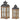 Natural Wood Lantern with Ornate Frosted Glass (Set of 2)