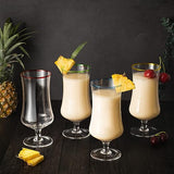 Hurricane Glasses, Large 17oz Pina Colada, Set of 4 Tropical Cocktail Tall Stemmed Crystal Glassware, Poco Grande Cups, Tulip Shaped for Bar Drinks, Daiquiri, Juice, Bloody Mary, Mai Tai, Cocktails by The Wine Savant