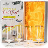 Hurricane Glasses, Large 17oz Pina Colada, Set of 4 Tropical Cocktail Tall Stemmed Crystal Glassware, Poco Grande Cups, Tulip Shaped for Bar Drinks, Daiquiri, Juice, Bloody Mary, Mai Tai, Cocktails by The Wine Savant