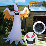 8ft Inflatable Halloween Ghost Blow Up Decoration w/ Built-in Flame Light #ns23 _mkpt by Js House - Vysn