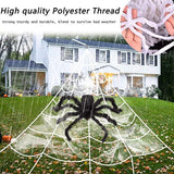 Giant Spider Web Set for Halloween Decorations Outdoor with 59" Large Spider 275" #ns23 _mkpt4 by Js House - Vysn