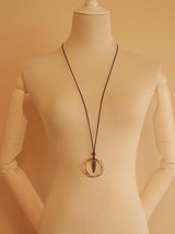 Leaf Double Circle Fresh Necklace by migunica