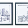 Framed Sketch Art Barn Print (Set of 2)