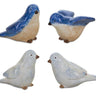 Blue Birds Sitting Figurine (Set of 4)