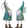 Iron Metal Standing Garden Gnome with Flower (Set of 2)