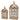 Natural Wooden Lantern with Curved Top (Set of 2)