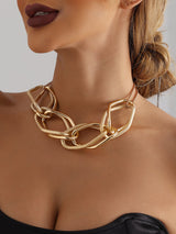 Chains Geometric Solid Color Necklaces Accessories by migunica