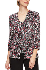 Alex Evenings V-Neck Sleeveless Embellished Jersey Top with Matching Jacket by Curated Brands