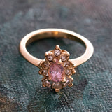 Vintage 1990's Ring Ruby and Clear Austrian Crystals 18k Yellow Gold Plated by PVD Vintage Jewelry