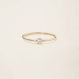 14k Solid Gold Diamond Solitaire Bezel Ring by Italic